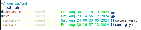 lsd output is not readable due to the default color theme conflict with the terminal color theme.